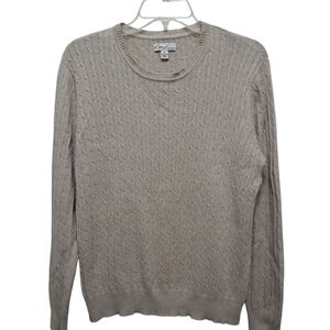 Kim Rogers Women's Sweater 100% Cotton  Size XL Long Sleeves Beige.